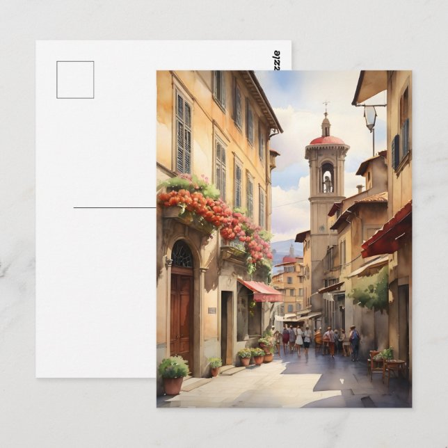 Florence watercolor art postcard (Front/Back)