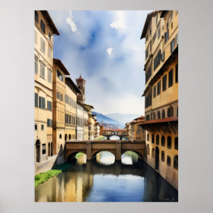 Florence watercolor art poster