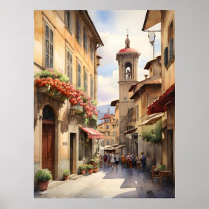 Florence watercolor art poster