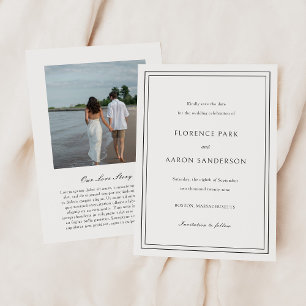 Florence White Elegant Wedding Save The Date