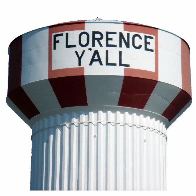 Florence Y'all Water Tower Sculpture Standing Photo Sculpture (Front)
