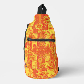 Florence Yellow and Orange Floral Sling Bag