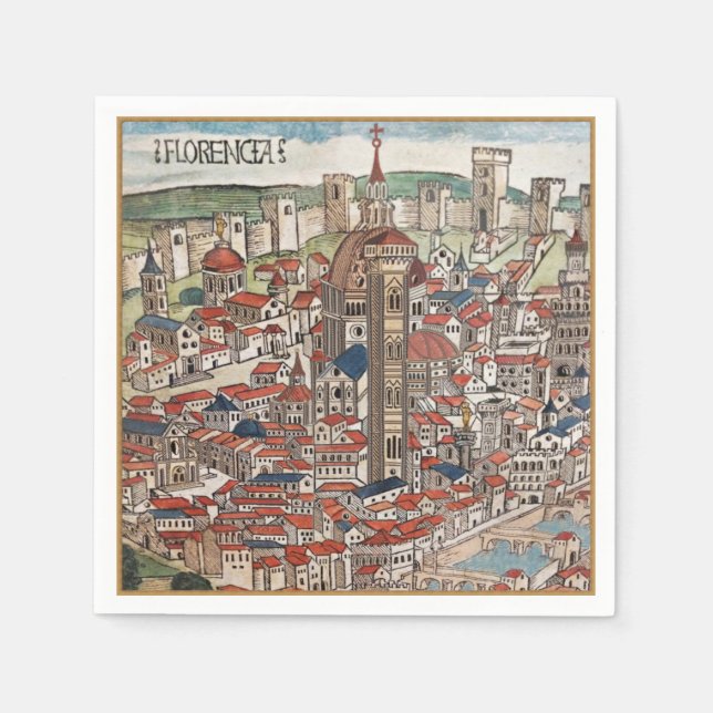 Florencia 1493 cocktail party reception napkins (Front)