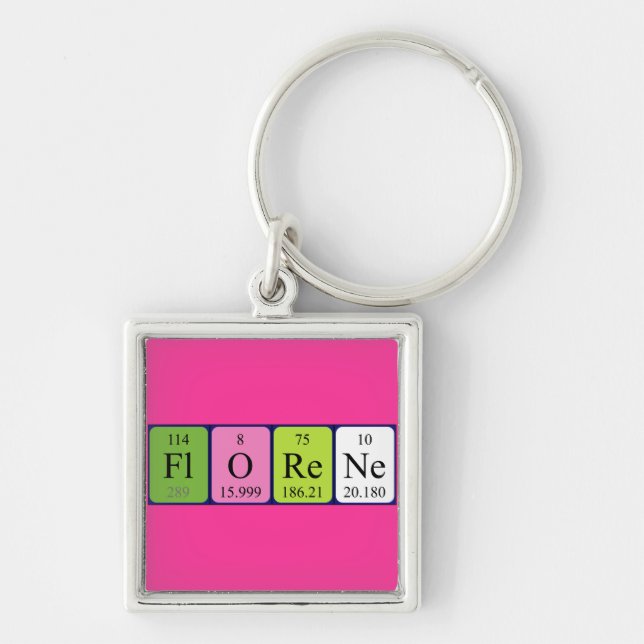 Florene periodic table name keyring (Front)