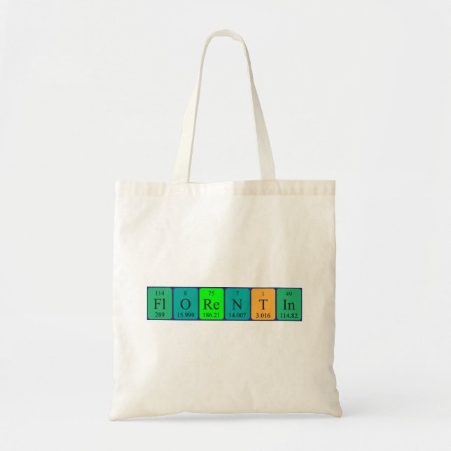Florentin periodic table name tote bag (Front)