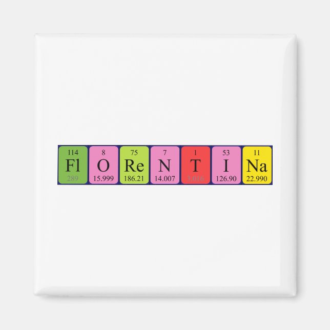 Florentina periodic table name magnet (Front)
