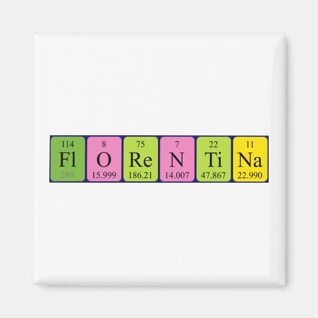 Florentina periodic table name magnet (Front)