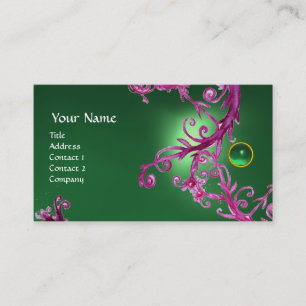 FLORENTINE BAROQUE MONOGRAM GEM green Business Card