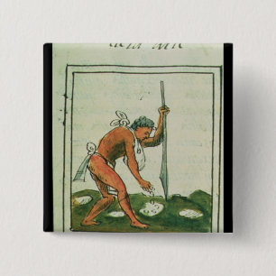 Florentine Codex' by Bernardino de Sahagun 15 Cm Square Badge