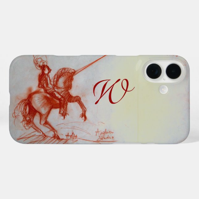 FLORENTINE  KNIGHT ON HORSEBACK Monogram Case-Mate iPhone Case (Back (Horizontal))