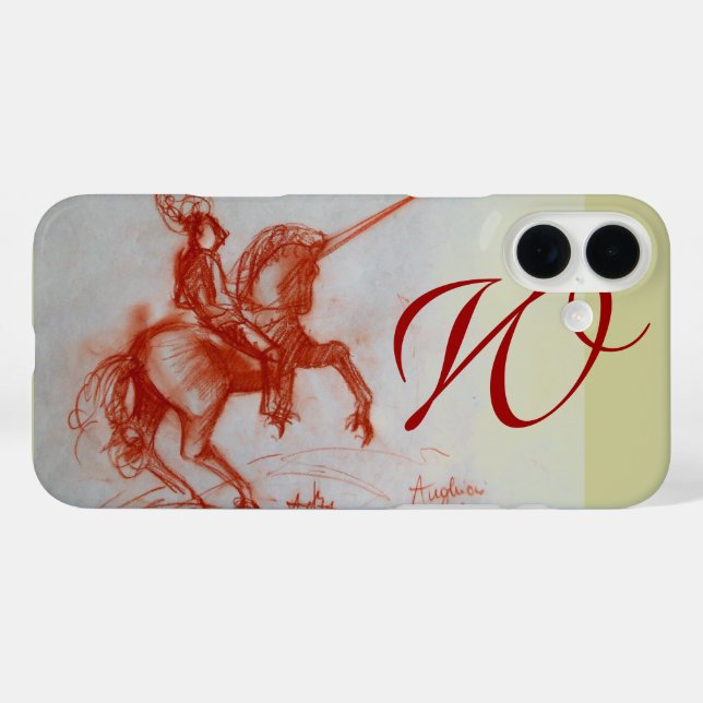 FLORENTINE  KNIGHT ON HORSEBACK monogram Case-Mate iPhone Case (Back (Horizontal))