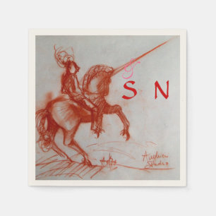 FLORENTINE KNIGHT ON HORSEBACK monogram Napkin