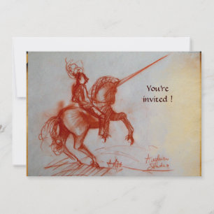 FLORENTINE KNIGHT ON HORSEBACK parchment  ice Invitation