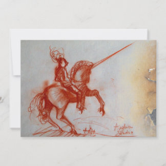 FLORENTINE KNIGHT ON HORSEBACK parchment ice Invitation