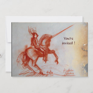 FLORENTINE KNIGHT ON HORSEBACK parchment Invitation