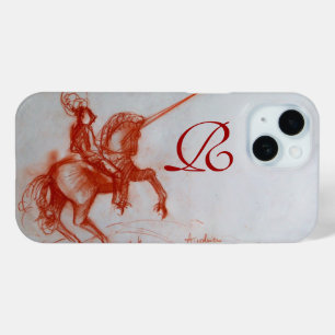 FLORENTINE  KNIGHT ON HORSEBACK Sepia Monogram iPhone 15 Case