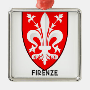 Florentine Lily Coat of Arms Fine Art Metal Tree Decoration