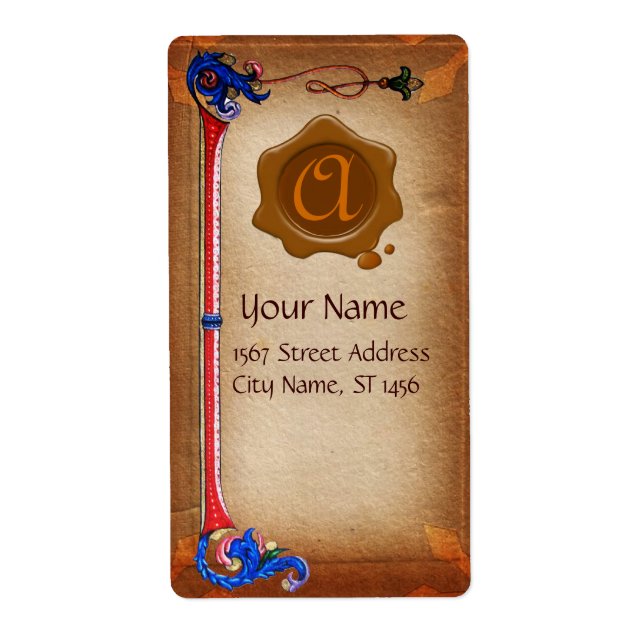 FLORENTINE PARCHMENT BROWN WAX SEAL MONOGRAM (Front)