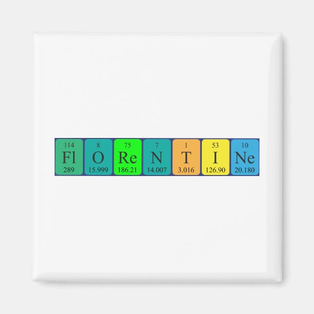 Florentine periodic table name magnet (Front)