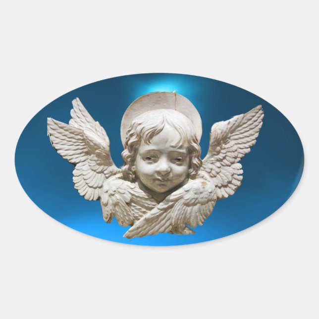 FLORENTINE RENAISSANCE ANGEL OVAL STICKER (Front)