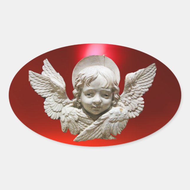 FLORENTINE RENAISSANCE ANGEL OVAL STICKER (Front)