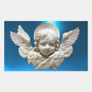 FLORENTINE RENAISSANCE ANGEL RECTANGULAR STICKER