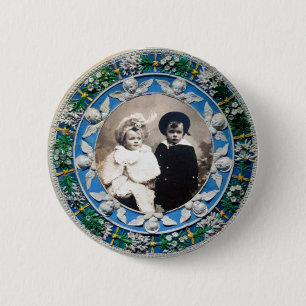 FLORENTINE RENAISSANCE ANGELS , PHOTO TEMPLATE 6 CM ROUND BADGE