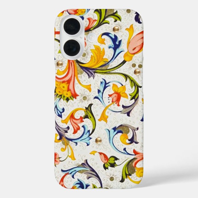 FLORENTINE RENAISSANCE FLORAL SWIRLS,FLOWERS Case-Mate iPhone CASE (Back)