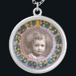 FLORENTINE  RENAISSANCE FLOWERS PHOTO TEMPLATE SILVER PLATED NECKLACE<br><div class="desc">Elegant , classic, vibrant Renaissance fine art , masterpiece from Bottega della Robbia  ( Florence - Italy  ) in bright brown, yellow, green, colours  .</div>
