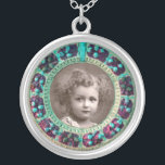 FLORENTINE  RENAISSANCE FLOWERS PHOTO TEMPLATE SILVER PLATED NECKLACE<br><div class="desc">Elegant , classic, vibrant Renaissance fine art , masterpiece from Bottega della Robbia  ( Florence - Italy  ) in bright brown, yellow, green, blue, colours  .</div>