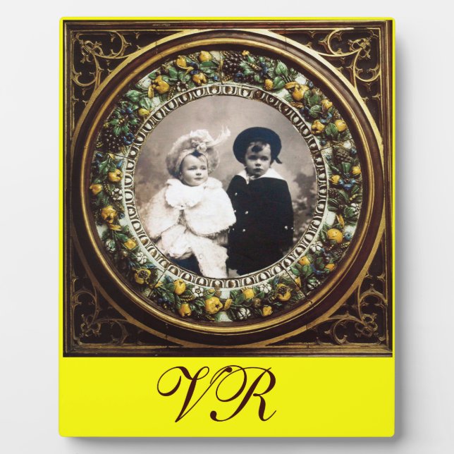 FLORENTINE RENAISSANCE FRUITS MONOGRAM PLAQUE (Front)