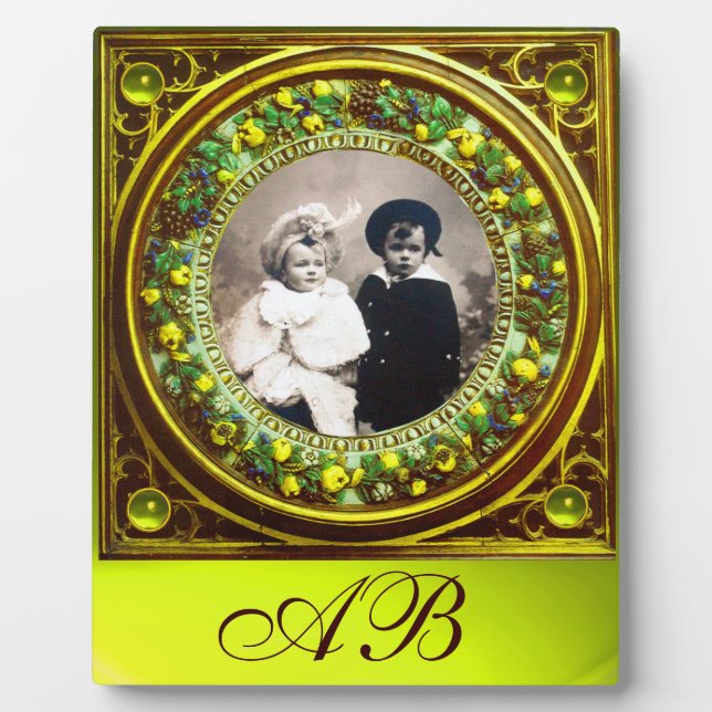FLORENTINE RENAISSANCE FRUITS MONOGRAM PLAQUE (Front)