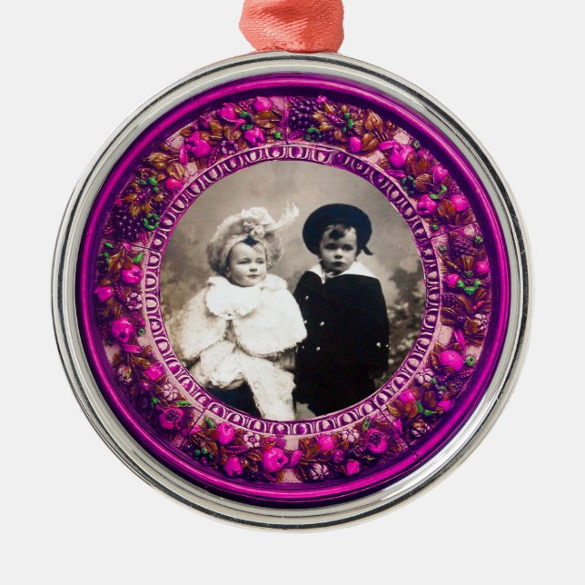 FLORENTINE  RENAISSANCE FRUITS Photo Template Metal Tree Decoration (Front)