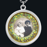 FLORENTINE RENAISSANCE FRUITS , PHOTO TEMPLATE SILVER PLATED NECKLACE<br><div class="desc">Elegant , classic, vibrant Renaissance fine art , masterpiece from Bottega della Robbia  ( Florence - Italy  ) in bright brown, yellow, green, colours  .</div>