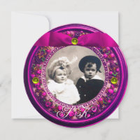 FLORENTINE RENAISSANCE FRUITS PINK RIBBON MONOGRAM