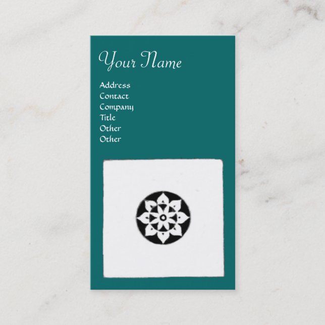 FLORENTINE RENAISSANCE HARMONY,blue green Business Card (Front)
