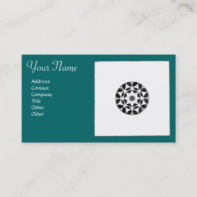 FLORENTINE RENAISSANCE HARMONY,blue green Business Card (Front)