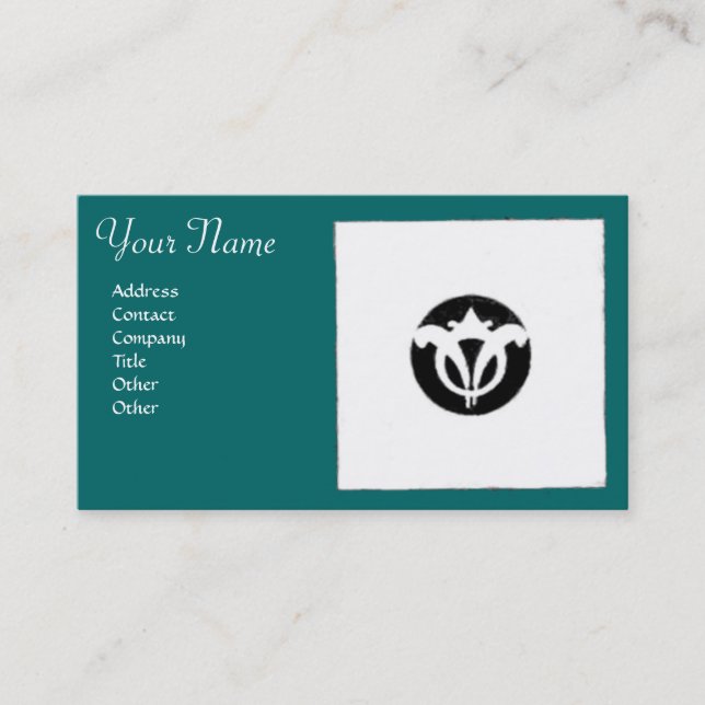 FLORENTINE RENAISSANCE HARMONY,blue green Business Card (Front)