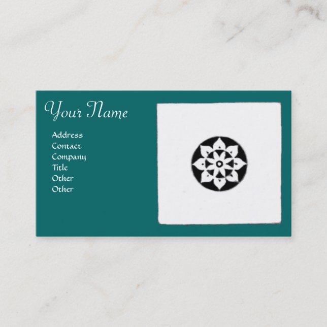 FLORENTINE RENAISSANCE HARMONY,blue green Business Card (Front)