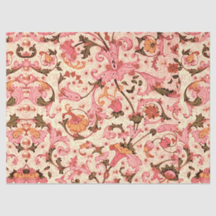 FLORENTINE RENAISSANCE PINK FLORAL SWIRLS,FLOWERS TISSUE PAPER