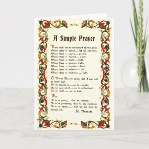 Florentine Simple Prayer=St. Francis=Pope Francis Card