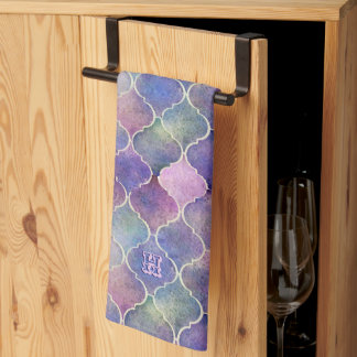 Florentine Tiles w/out Monogram Tea Towel