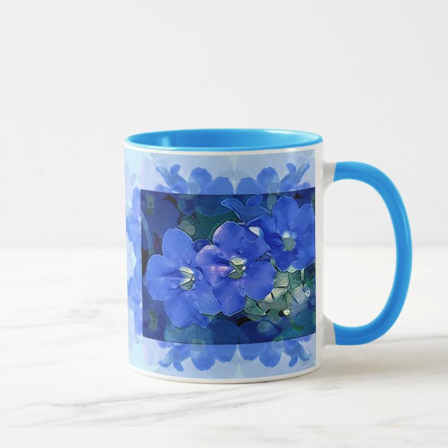 'Flores Azuis' (Blue Flowers) Mug (Right)