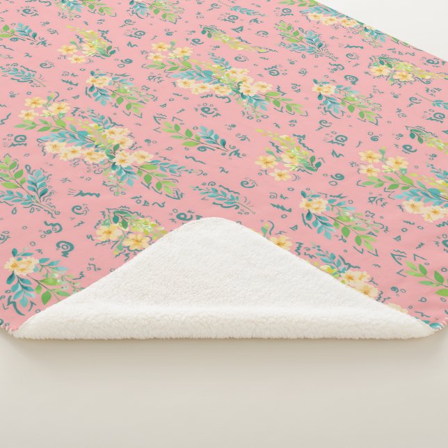 Flores de Cereza Sherpa Blanket (3/4)