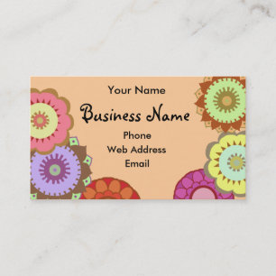 Flores de Fiesta in Orange - Business Cards