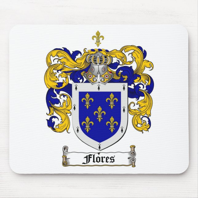 FLORES FAMILY CREST -  FLORES COAT OF ARMS MOUSE MAT (Front)