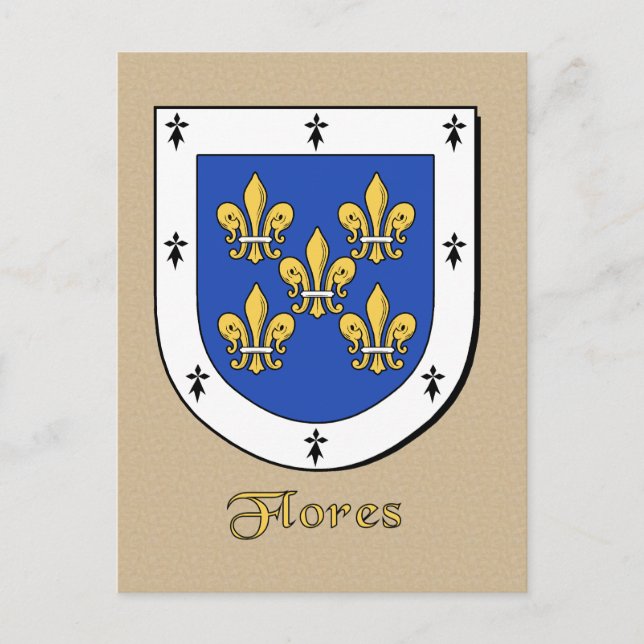 Flores Family Heraldic Shield Postcard (Front)