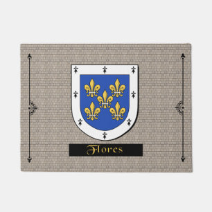 Flores Historical Shield on Cobblestone Doormat