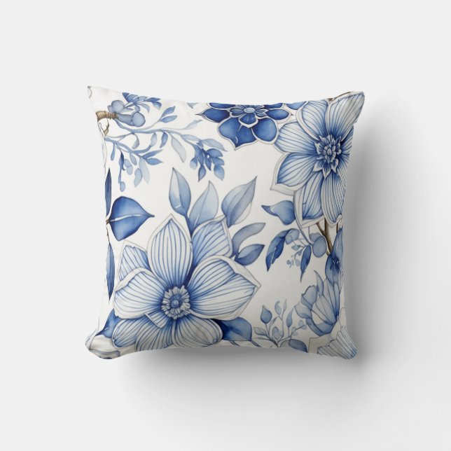 Flores paisibles : L'art floral Abstrait apaisant Cushion (Front)
