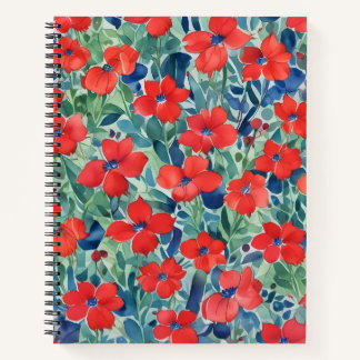 Flores sobre Verde Notebook